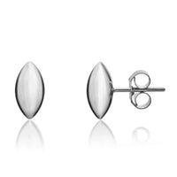 Marquise Shape 9ct White Gold Stud Earrings