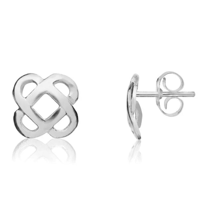 Celtic 9ct White Gold Stud Earrings