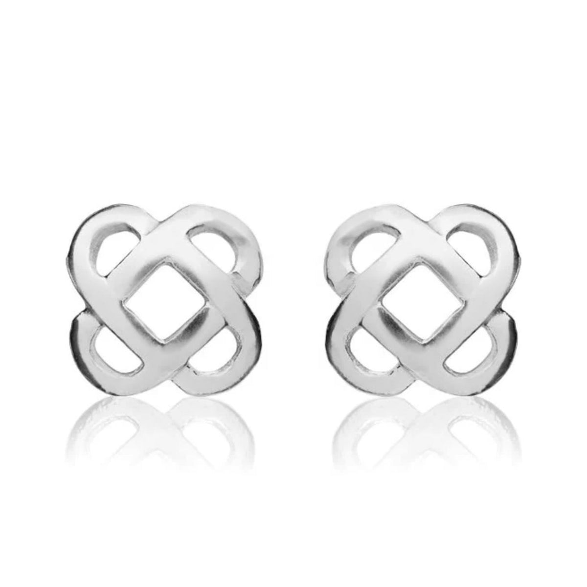 Celtic 9ct White Gold Stud Earrings - Michael Jones Jeweller