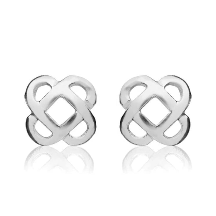Celtic 9ct White Gold Stud Earrings