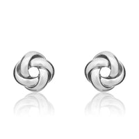 Open 9ct White Gold Knot Stud Earrings