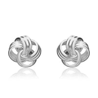 Ribbed Loop 9ct White Gold Stud Earrings