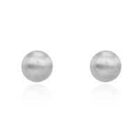 Satin 9ct White Gold Ball Stud Earrings