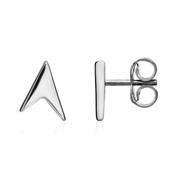 Arrow 9ct White Gold Stud Earrings