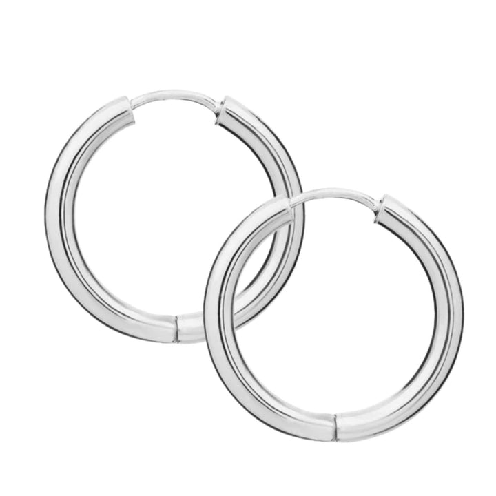 9ct White Gold 20mm Huggy Hoop Earrings