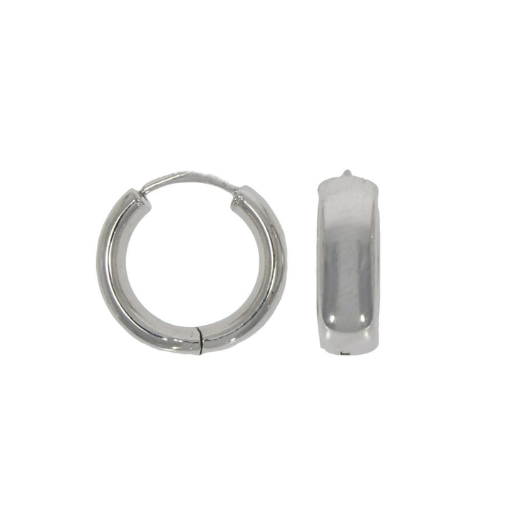 Plain 9ct White Gold 16mm Hoop Earrings