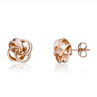 Open Knot 9ct Rose Gold Stud Earrings