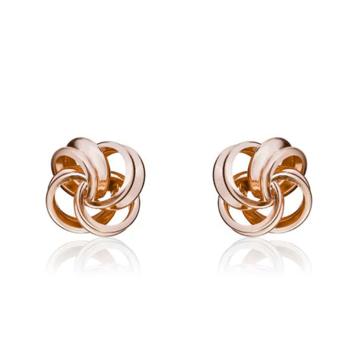 Open Knot 9ct Rose Gold Stud Earrings