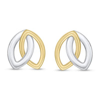 Entwined Marquise 9ct Gold Stud Earrings - Michael Jones Jeweller