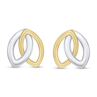 Entwined Marquise 9ct Gold Stud Earrings