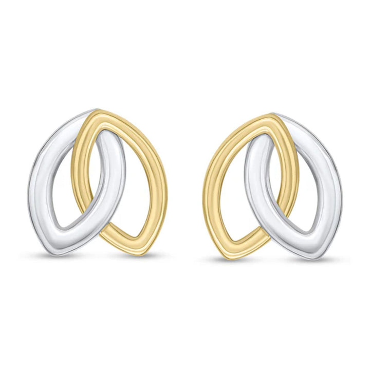 Entwined Marquise 9ct Gold Stud Earrings