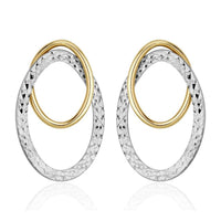 Double Oval 9ct Gold Stud Earrings