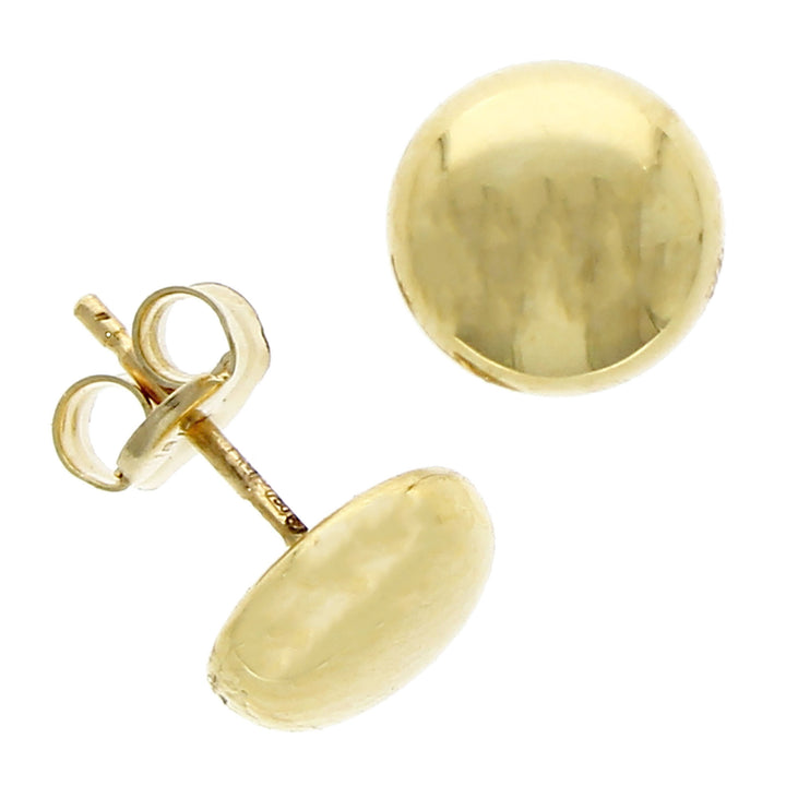 Button 18ct Yellow Gold Stud Earrings - Michael Jones Jeweller