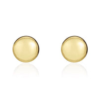 Button 18ct Yellow Gold Stud Earrings