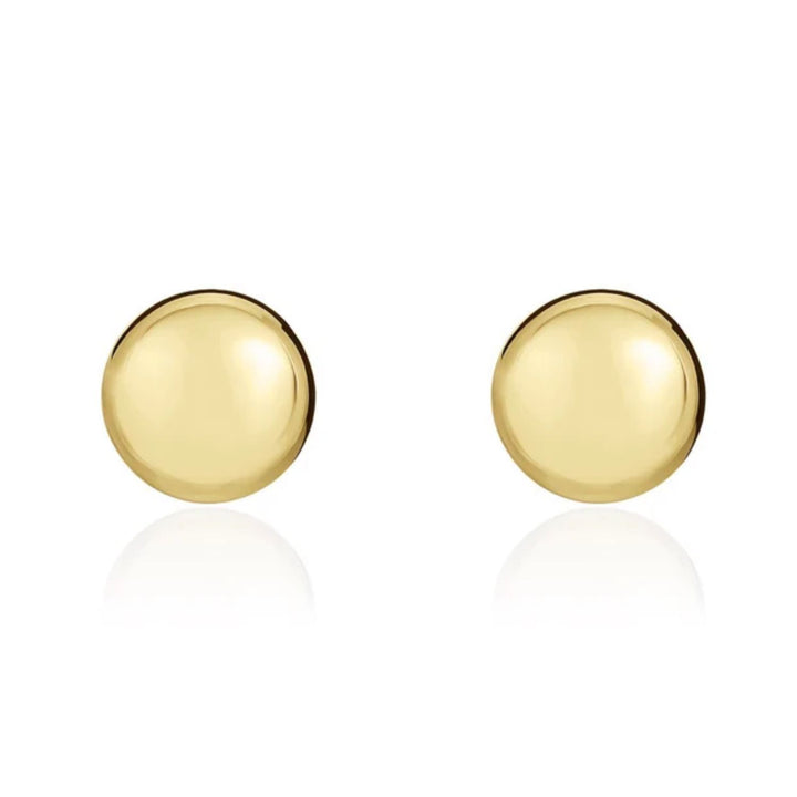 Button 18ct Yellow Gold Stud Earrings