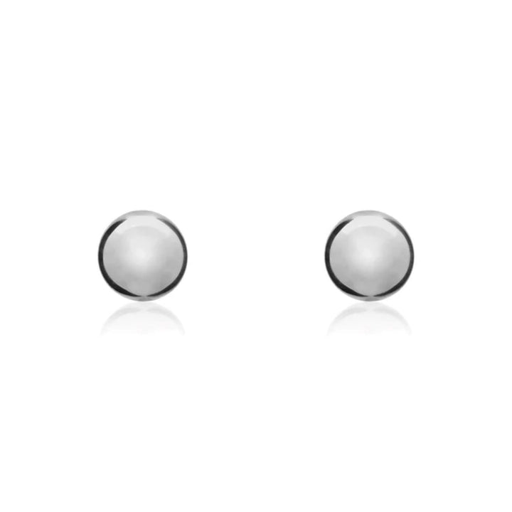 Polished 18ct White Gold Ball Stud Earrings. 5mm