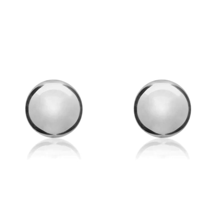 Polished 18ct White Gold 10mm Ball Stud Earrings