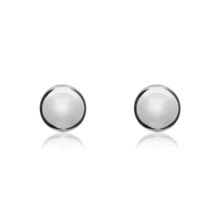 Polished 18ct White Gold Ball Stud Earrings. 8mm