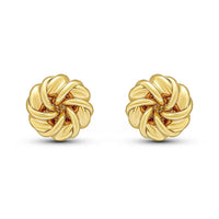Ribbon Swirl 18ct Yellow Gold Knot Stud Earrings