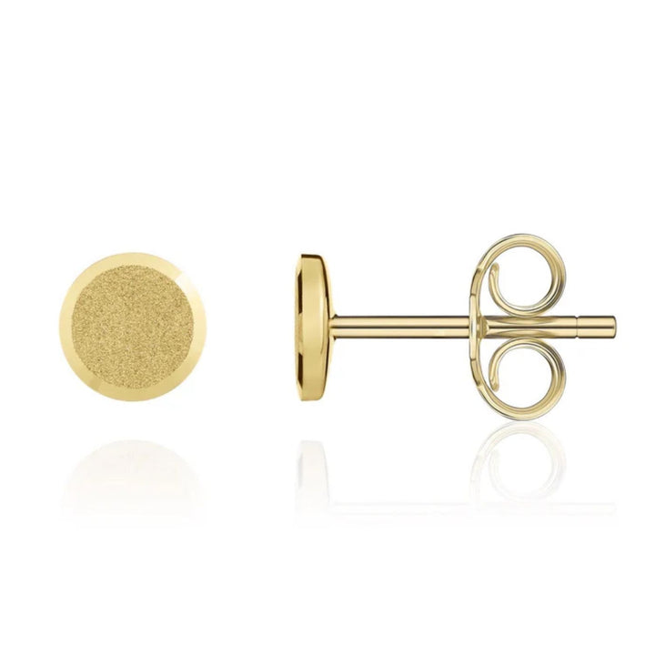 18ct Yellow Gold Satin Stud Earrings