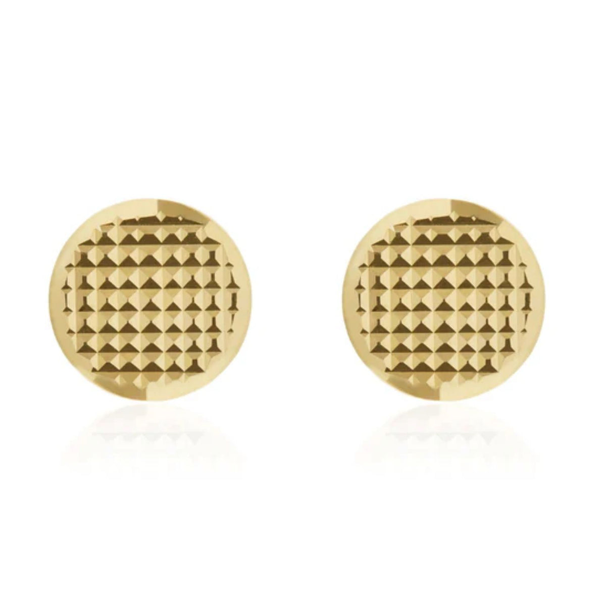 Flat Disc 9ct Yellow Gold Stud Earrings - Michael Jones Jeweller