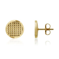 Flat Disc 9ct Yellow Gold Stud Earrings