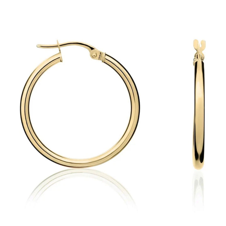 24mm 9ct Yellow Gold Hoop Earrings