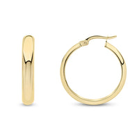 D-Shape 18ct Yellow Gold Hoop Earrings