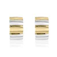 Ribbed 9ct Gold Half Hoop Earrings - Michael Jones Jeweller