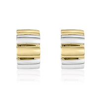 Ribbed 9ct Gold Half Hoop Earrings