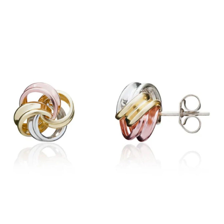 Ribbon Knot 9ct Gold Stud Earrings