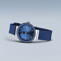 Bering Classic Polished Blue Quartz Watch 10129-707 - Michael Jones Jeweller