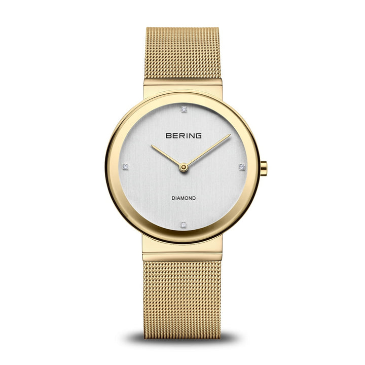 Bering Classic Diamond Gold Plated Quartz Watch 10135-334