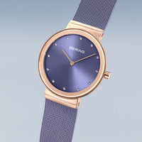 Bering Classic Lavendar Rose Gold PVD Quartz Watch 10135-968