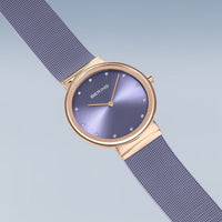 Bering Classic Lavendar Rose Gold PVD Quartz Watch 10135-968