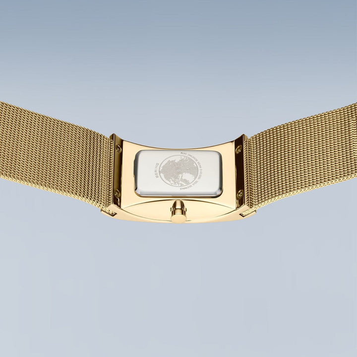 Bering Classic Rectangular Gold Plated Watch 10222-331-S