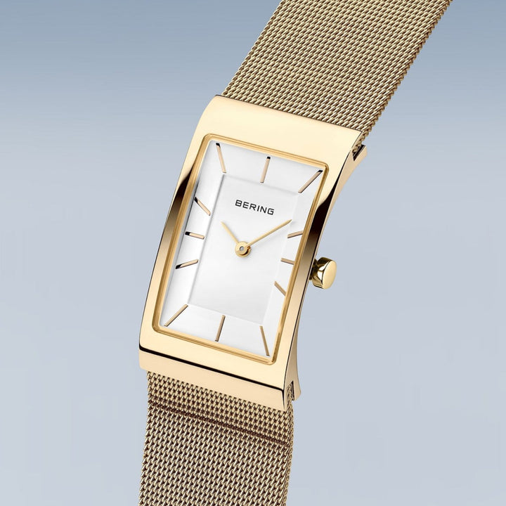 Bering Classic Rectangular Gold Plated Watch 10222-331-S