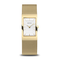 Bering Classic Rectangular Gold Plated Watch 10222-331-S