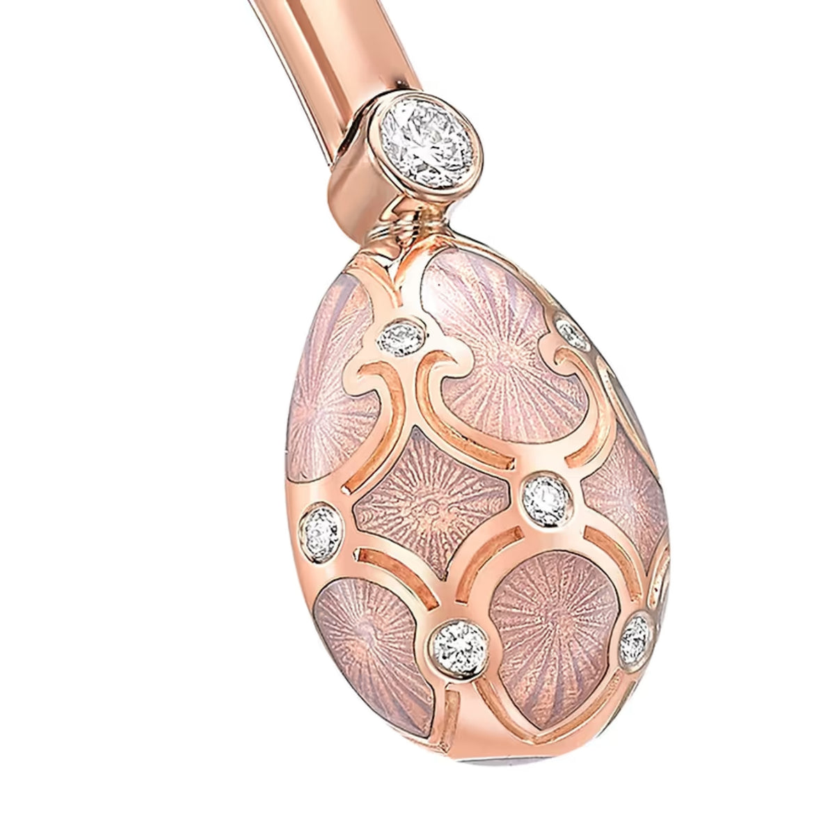 Fabergé Heritage Forever Open Bracelet 18ct Yellow Gold Pink Guilloché Enamel - Michael Jones Jeweller