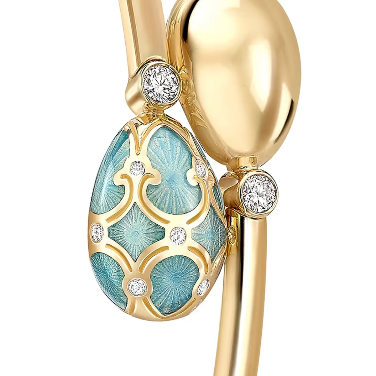 Fabergé Heritage Forever Crossover Bracelet 18ct Yellow Gold Turquoise Guilloché Enamel - Michael Jones Jeweller