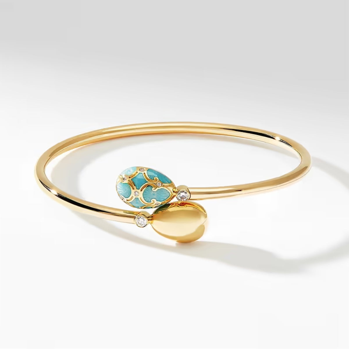 Fabergé Heritage Forever Crossover Bracelet 18ct Yellow Gold Turquoise Guilloché Enamel - Michael Jones Jeweller