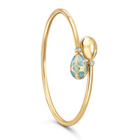 Fabergé Heritage Yellow Gold Turquoise Guilloché Enamel Forever Crossover Bracelet