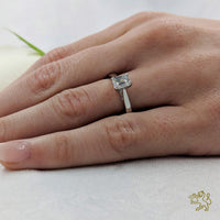 Classic Emerald Solitaire 0.63ct G VVS2 Diamond Platinum Ring - Michael Jones Jeweller