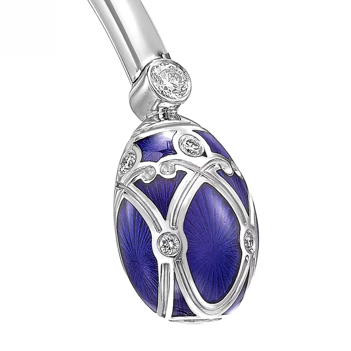 Fabergé Heritage Forever Palais Open Bracelet 18ct White Gold Royal Blue Guilloché Enamel - Michael Jones Jeweller