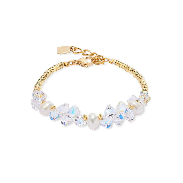Coeur de Lion Dancing Crystals & Pearls Gold Bracelet