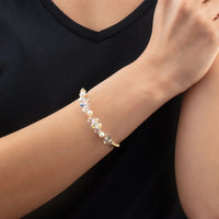 Coeur de Lion Dancing Crystals & Pearls Gold Bracelet