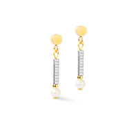 Coeur de Lion Edge & Grace Silver-Gold Drop Earrings