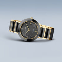 Bering Black Ceramic Gold Plated Quartz Watch 11435-732