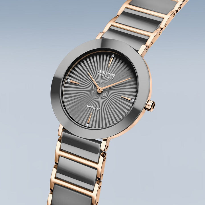 Bering Ceramic Rose Gold Plated Quartz Watch 11435-768