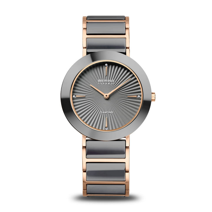 Bering Ceramic Rose Gold Plated Quartz Watch 11435-768